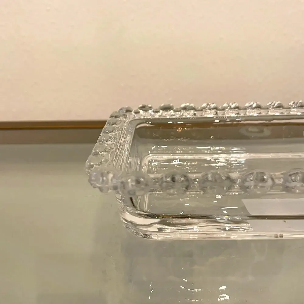 NEW Valentine Clear Glass Covered Butter Dish with Heart Handle
